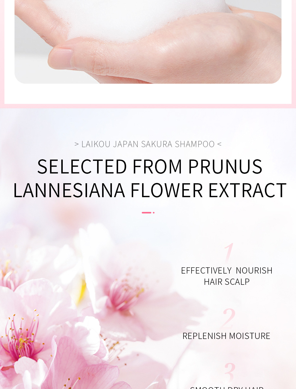 LAIKOU Sakura Shampoo cleanses hair, provides soft, smooth and refreshing hair with a lingering fragrance. Wholesale from the manufacturer undefined