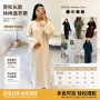 气质口袋圆领休闲连衣裙