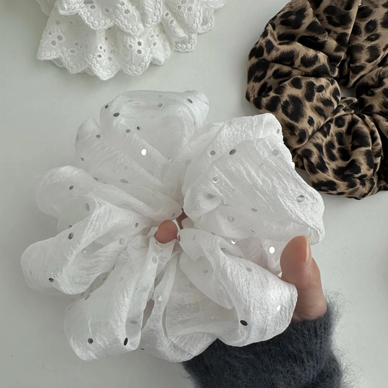 Extra-großes Pailletten Haargummi Aus Mesh Elastisches Haarband_voghion.com