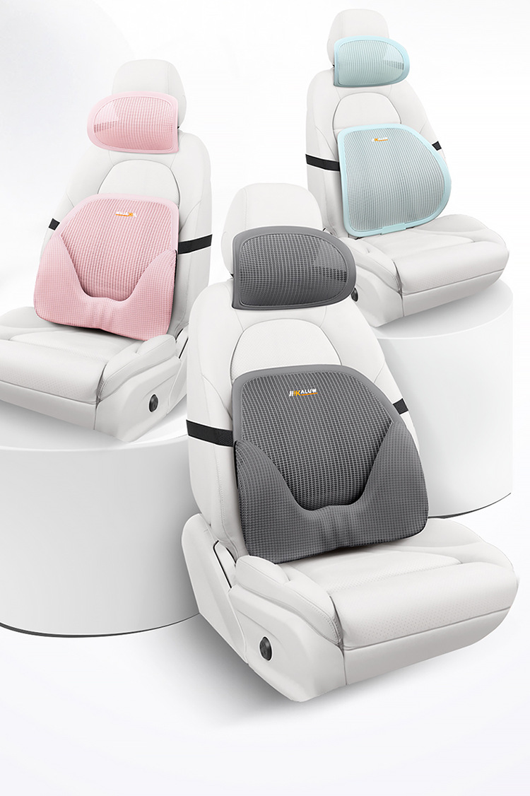 New Yungan Silk Car Lumbar Cushion Headrest Car Lumbar Strong Support Waist Protector Car Seat Cushion Four Seasons Summer