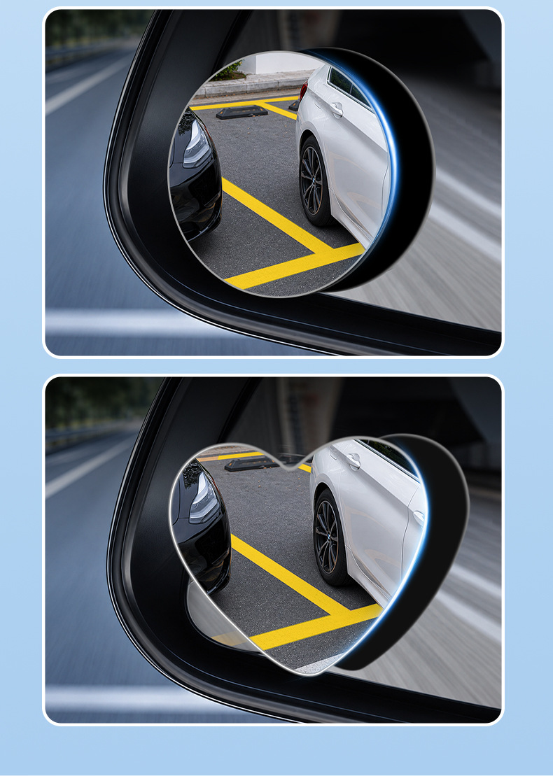 Rahmenloses Rückspiegel Fächer Herz Rückfahrspiegel kleiner Rundspie gel 360 Grad verstellbarer Weitwinkel Auto HD Hilfshäufig reflektierend