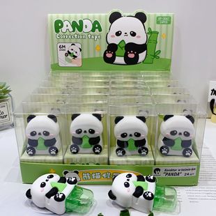 New Giant Panda Shape Correction Tape Cute Cartoon Student High Color Value Silicone Large Capacity Correction Tape Error Correction Tape