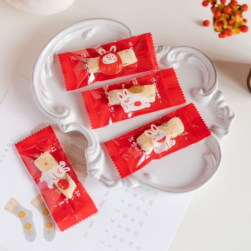 2023新款兔年加厚糖袋烘焙海盐太妃牛轧咖啡糖果一次性机封包装袋