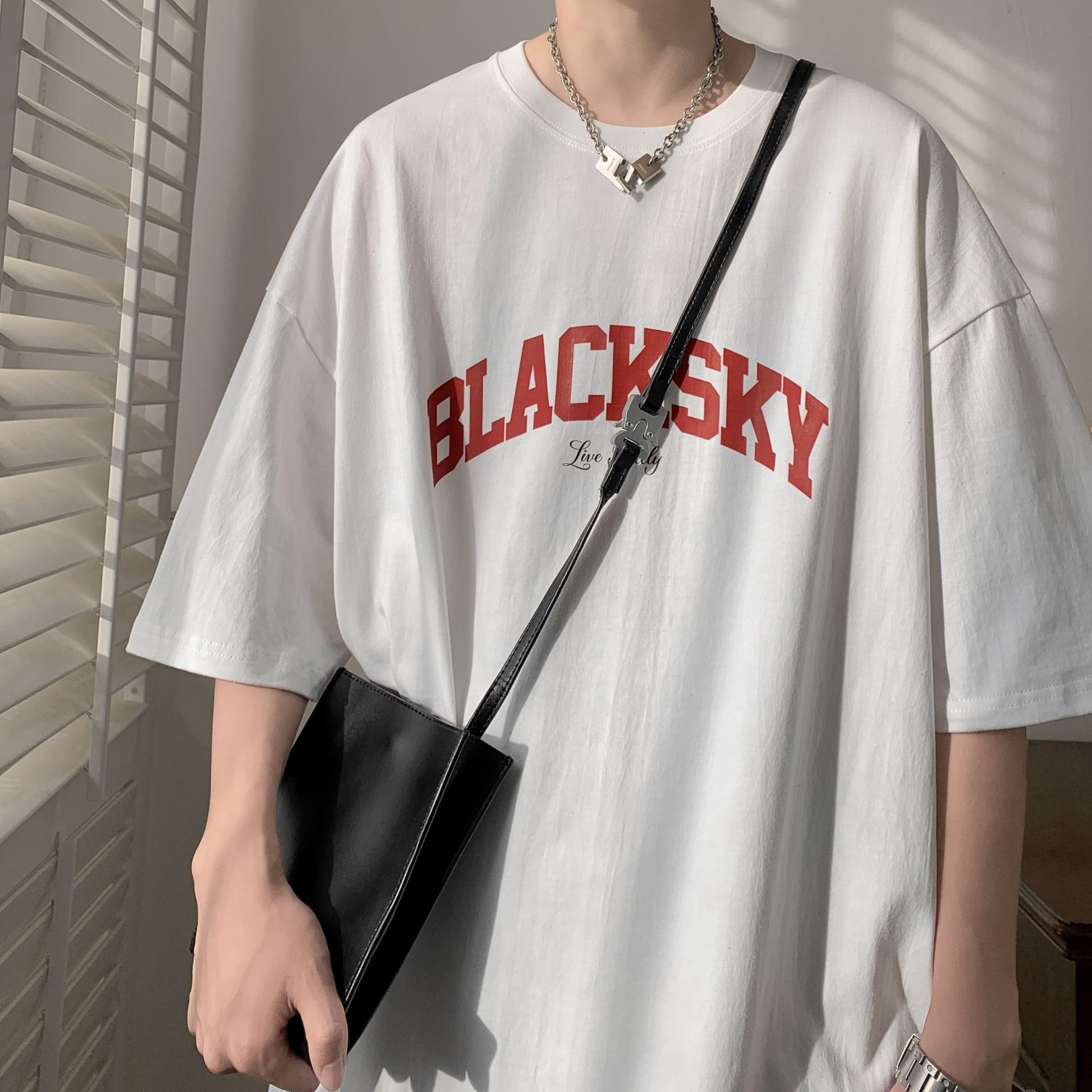 T-shirt in cotone per ragazzi e adolescenti stile retro ampio_voghion.com