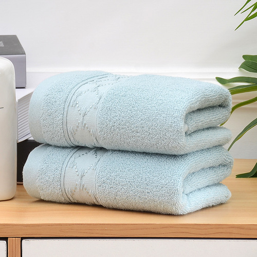 Plain mesh satin thickened cotton towel soft and absorbent adult household cotton face towel embroidered logo wholesale