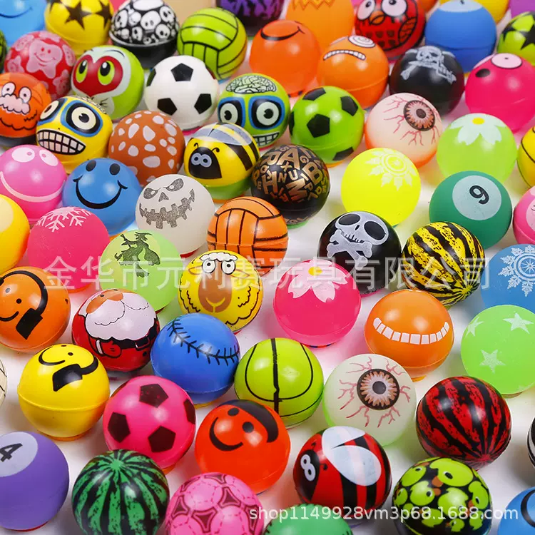 弹力球厂家32mm32号混装弹力球一元扭蛋机弹跳球儿童玩具橡胶球