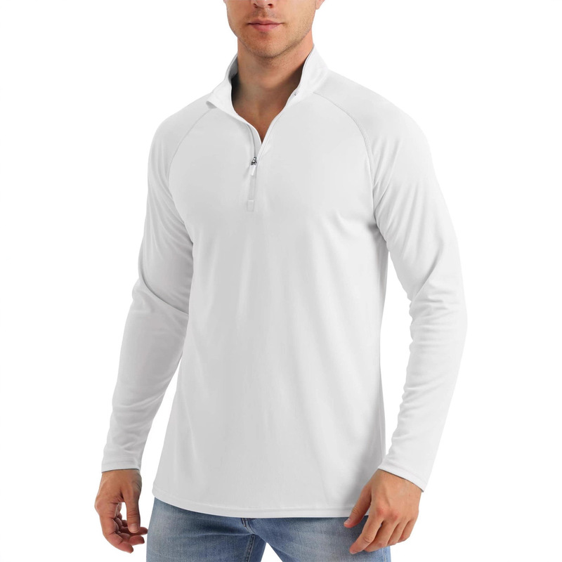 Cross-Border European and American Men's Sports Zipper Quick-Drying Long-Sleeved T-Shirt Running Fitness Home Commuting Leisure Cross-Border European and American Men's Sports Zipper Quick-Drying Long-Sleeved T-Shirt Running Fitness Home Commuting Leisure