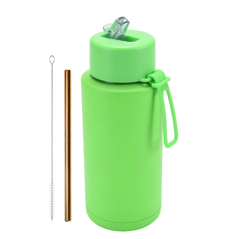 2025 nuevo hervidero deportivo de acero inoxidable de gran capacidad, de boca grande portátil estadounidense de 1L, preservación del calor y enfriamiento al vacío