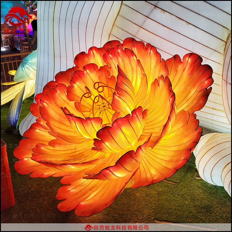 Люминесцентный Фонарь Lantern Lantern Large Peony Lantern Atmosphere Luminous Ornaments Customized Spring Festival Lighting Company