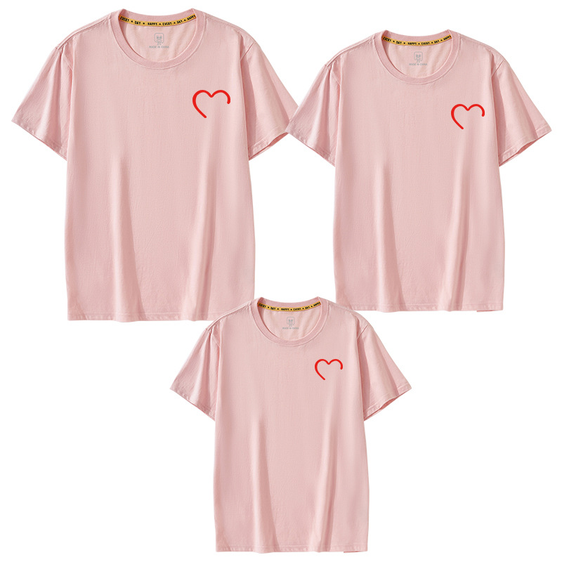 Klein ropa para padres e hijos una familia de tres líneas de verano amor impreso ropa familiar 2024 nueva ropa de jardín de infantes