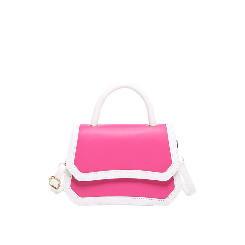 2024 otoño nueva línea de moda para mujer bolso cuadrado pequeño portátil color de contraste costura estilo occidental estilo occidental bolso de mensajero de un solo hombro