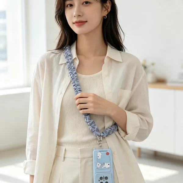 Best-selling short cross-body phone strap, wrist strap to prevent loss, pleated elastic scrunchie phone chain