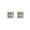 Retro small sophisticated earrings, square ear clips, no pierced ears