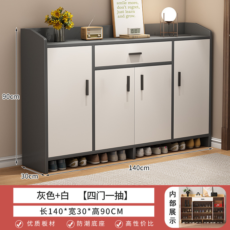 家庭用玄関用既製靴キャビネット無垢材カラー玄関キャビネット大容量玄関ドアリビングルーム防塵収納靴ラック|undefined