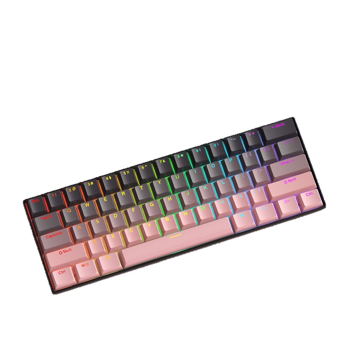 F61Pro tres modos teclado mecánico 61 teclas luces RGB teclado portátil de oficina