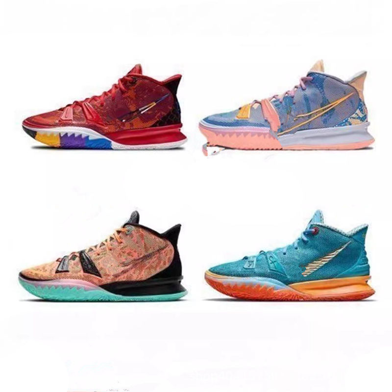 Putian New Model Max Kyrie7 Irving 7Th Generation Basketball Shoes Lavender Air Cushion Practical Sports Shoes Black and White Putian New Model Max Kyrie7 Irving 7Th Generation Basketball Shoes Lavender Air Cushion Practical Sports Shoes Black and White