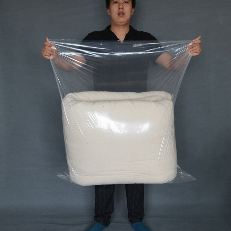 Gran bolsillo plano transparente almacenar embalaje polvo bolsa plástica bolsa de película plástica envasado de alimentos bolsa de película interna fija