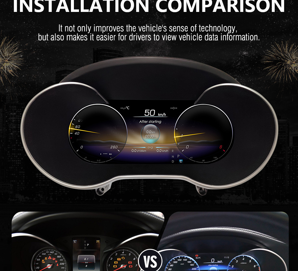 Suitable for Mercedes-Benz Cw205 X253 12.3inch Large-Screen High-Definition Lcd Instrument Panel