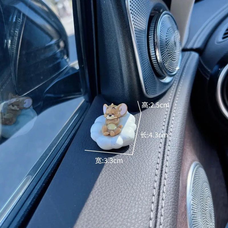 摆件猫和老鼠桌面汽车摆件可爱装饰品内玩偶杰瑞卡通车汤姆包邮|undefined