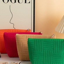 新款化妆包毛巾料大容量便携旅行家居化妆品收纳包女士手拿包