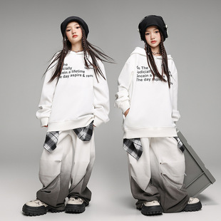 Hip-Hop Children's Trendy Clothing for Boys and Girls hiphop Hooded Sweatshirt Trendy Cool suit Children's Trendy Brand Loose Performance Costume