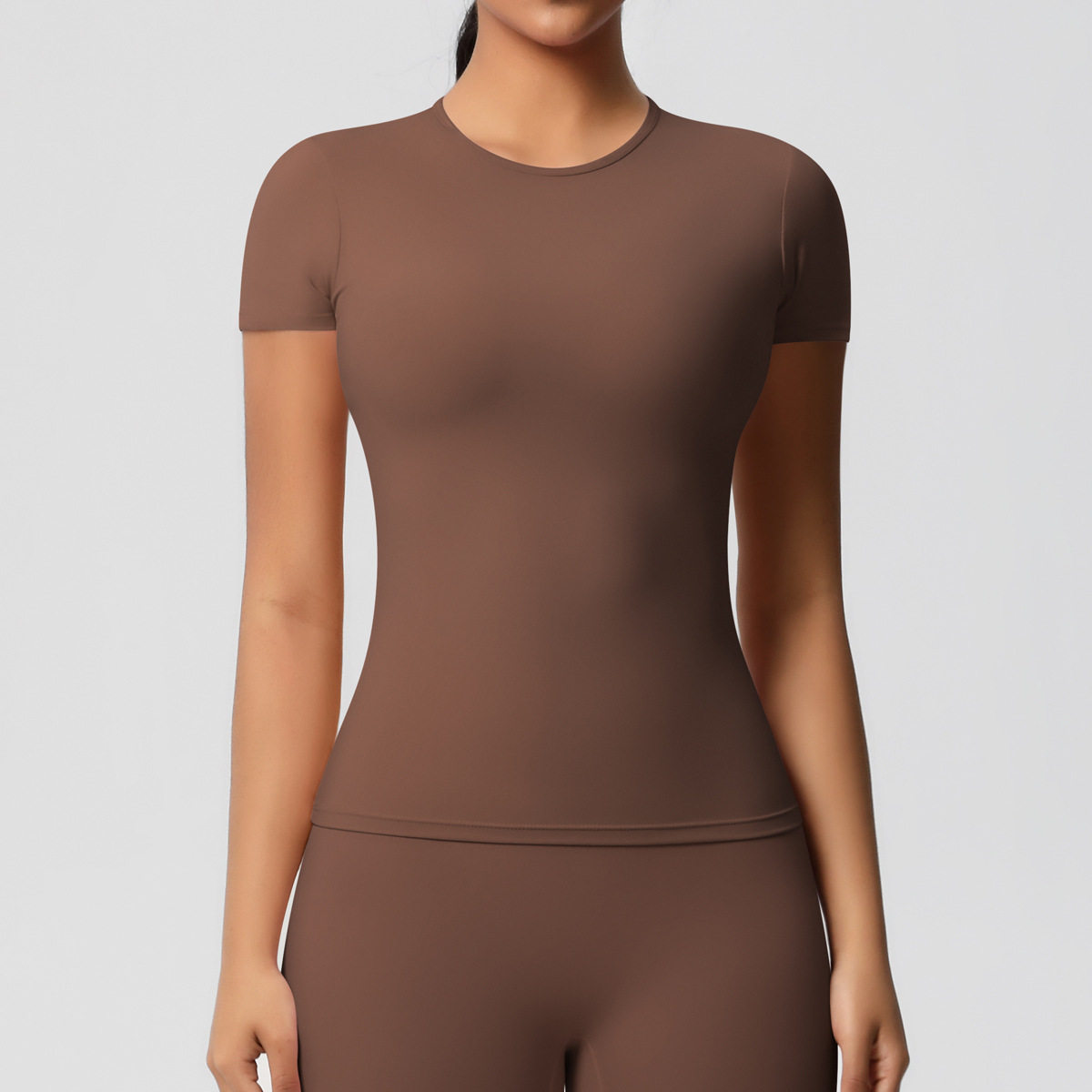 95g Weight Short Sleeve Sleeve Length Nylon, Spandex Fabric Type Regular Top Length T-shirt Tops Type Fitness, Yoga, Running Occasion Round Neck Neckline Solid Color Pattern Sport Style Style S, XL Size Sport Style Solid Color Nylon Spandex Round Neck Active Tops T-shirt 无