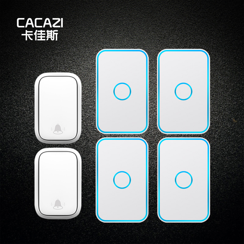 自发电无线家用智能超远距离自发电无线门铃开关二拖四呼叫器防水