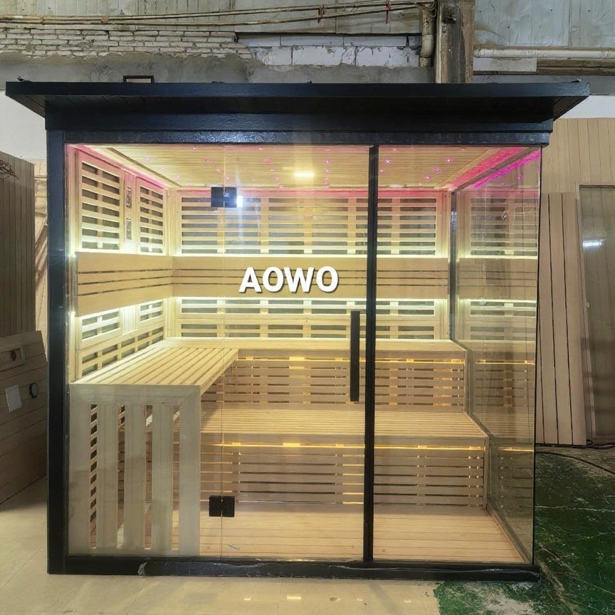 sala de vapor de sudor doméstica al aire libre sauna horno de vapor de sudor seco roca volcánica sauna de vapor húmedo sala de belleza falda de plástico de madera