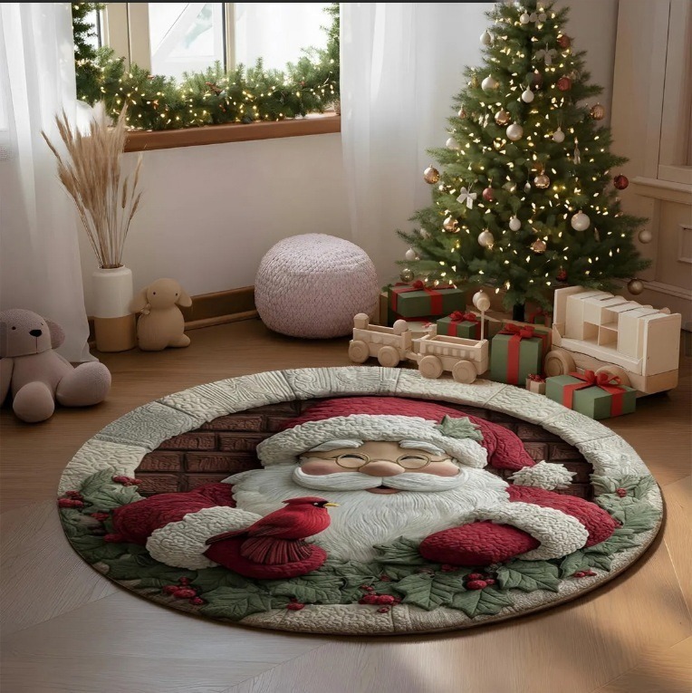 Navidad transfronteriza sala de estar gran área alfombra de terciopelo de cristal alfombra 3D alfombra de decoración de perlas visuales estereoscópicas image 15