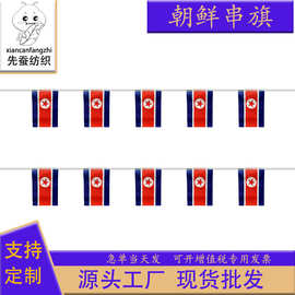 14*21cm朝鲜串旗 方形球迷旗帜 5.5*8inch吊旗涤纶拉旗厂家现货