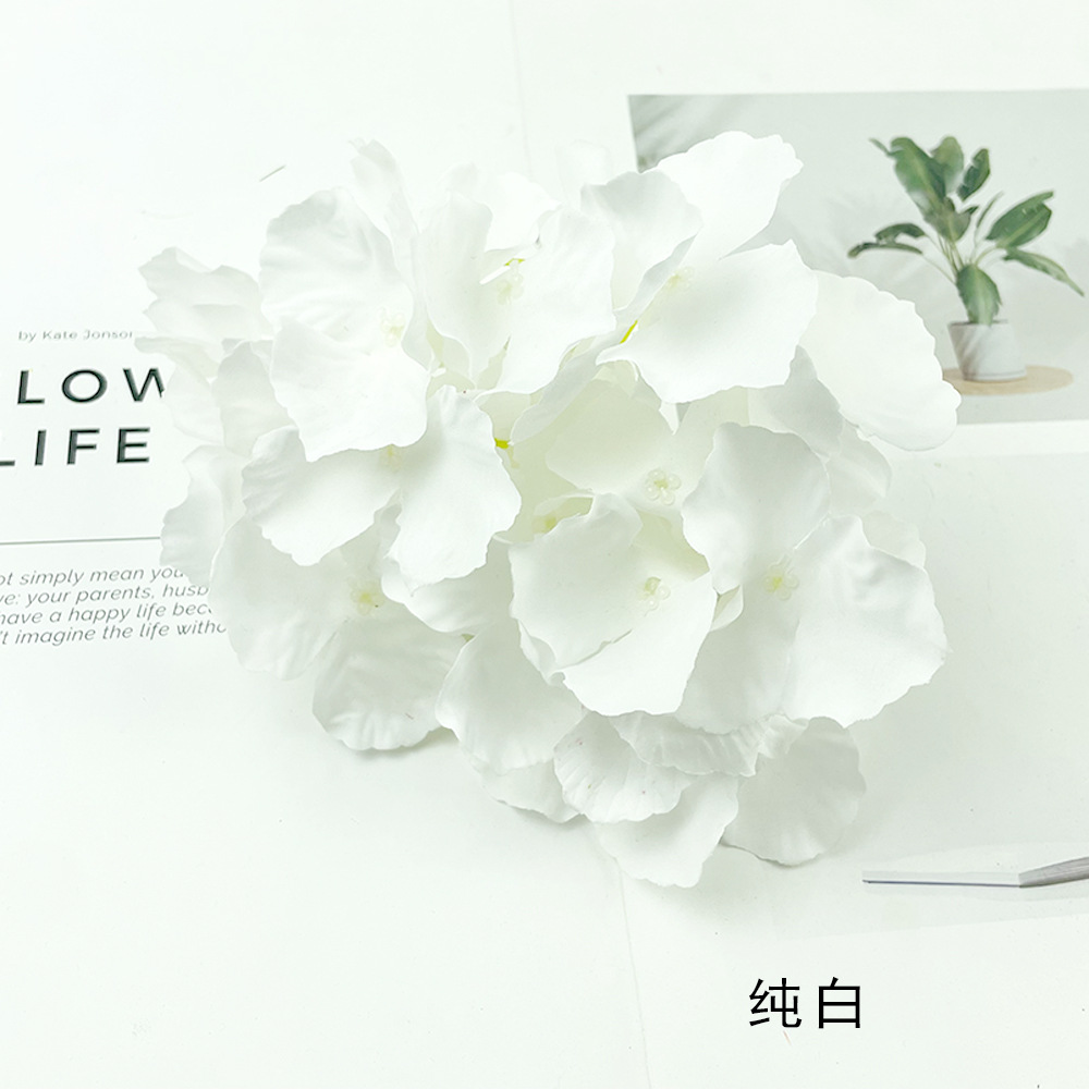 27 piezas de flores de hortenida de bodas, guía de diseño floral, sala de bodas, flores de fondo, flores falsas, flores de decoración de seda