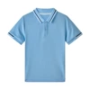JP-205 Blue Short Sleeve Collar Black and White Strips [High Quality]