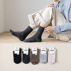 Men's Summer Thin Crew Socks, Sweat Absorbent Light Mouth Solid Color Business Socks, Sports Breathable Cotton Black Long Socks