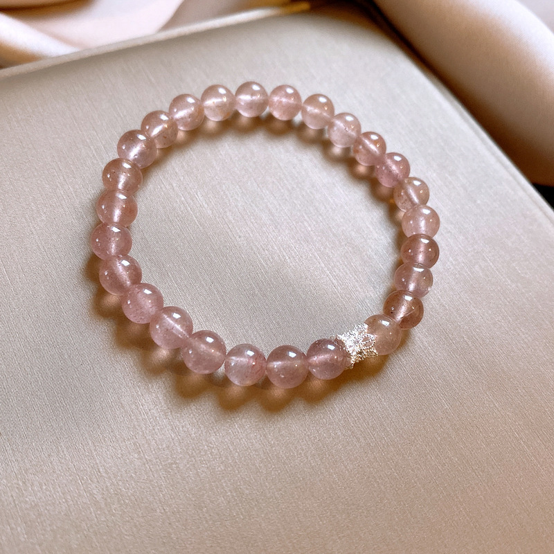 21 # bola de circón brazalete de cristal de fresa 6mm-caja de regalo exquisita