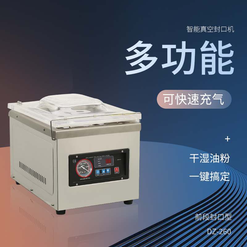 DZ-260智能真空封口机充气封袋熟食海鲜生鲜五谷杂粮保鲜包装机