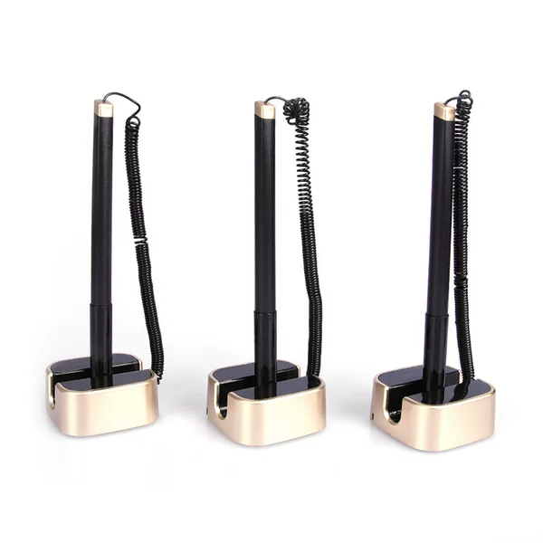 Desk pen business ball gel pen custom logo with rope Bank Fixed sign pen desktop paste pen