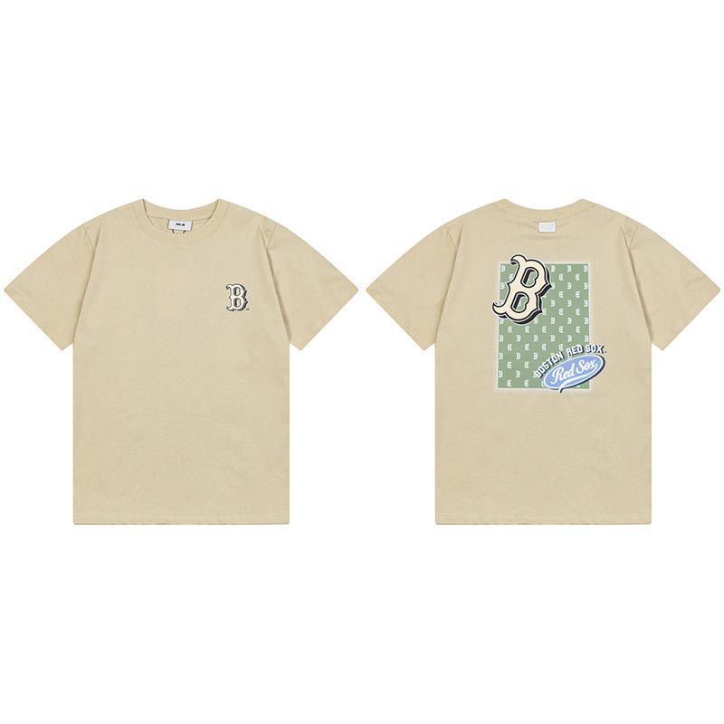 韓国新作MLBバックロゴ大プリントNY半袖Tシャツ男女兼用刺繍カジュアル半袖|undefined