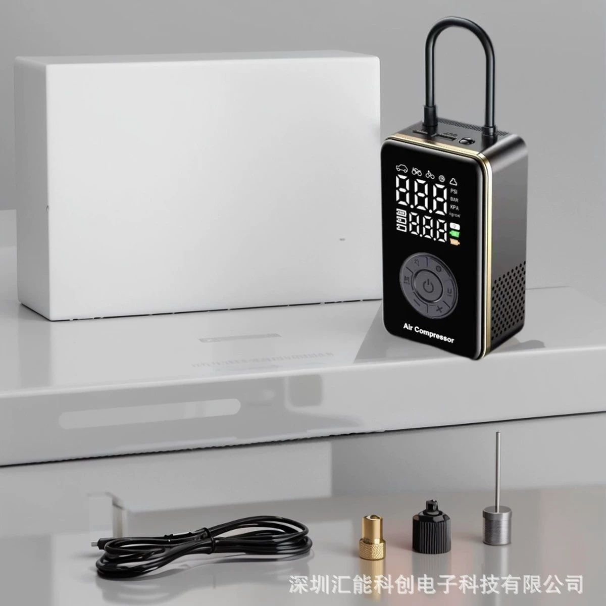 Ebike special mini air pump bicycle even digital display instrument storage cycling air pump special for vehicle