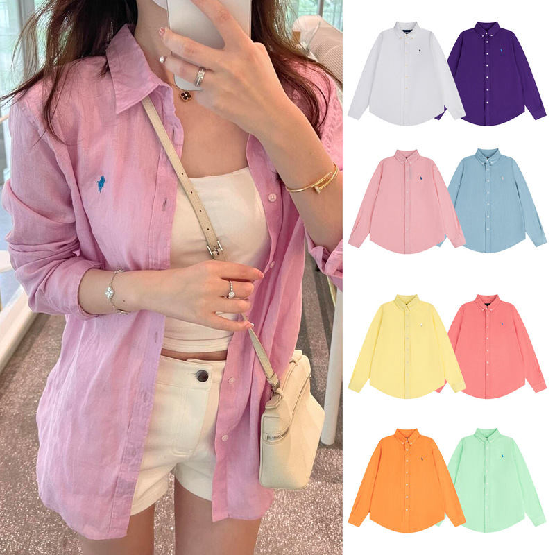 Can Be Scanned for Code/High-Quality Ralph Lauren Linen Shirt with Pony Logo, Comfortable, Breathable, Skin-Friendly, Versatile, Turn-Down Collar Cardigan Can Be Scanned for Code/High-Quality Ralph Lauren Linen Shirt with Pony Logo, Comfortable, Breathable, Skin-Friendly, Versatile, Turn-Down Collar Cardigan