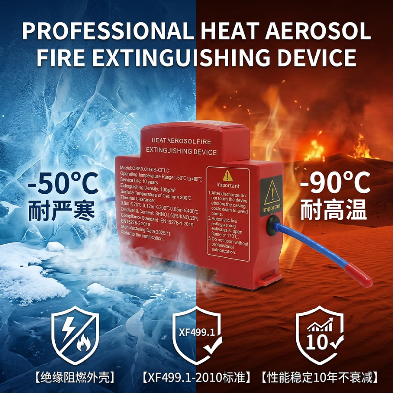 Fuente de fabricación de aerosol térmico extinción de incendios pegado extintor de incendios montado en automóviles caja de generación y distribución de energía dispositivo de extinción de incendios de inducción automática automóvil image 4