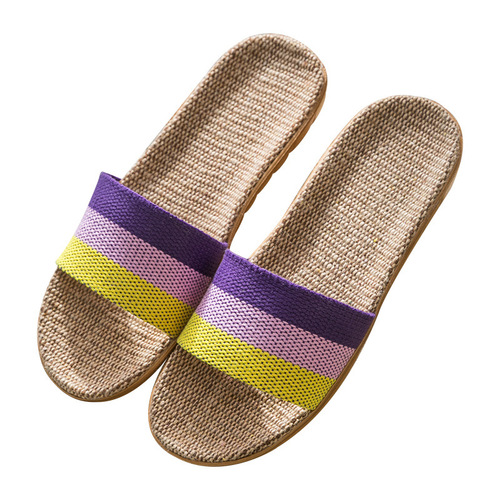 Flax Slippers Summer Cooling Grass Weaving Vine Weaving Men and Women Home Use Indoor Non-slip Floor Soft Sole Summer