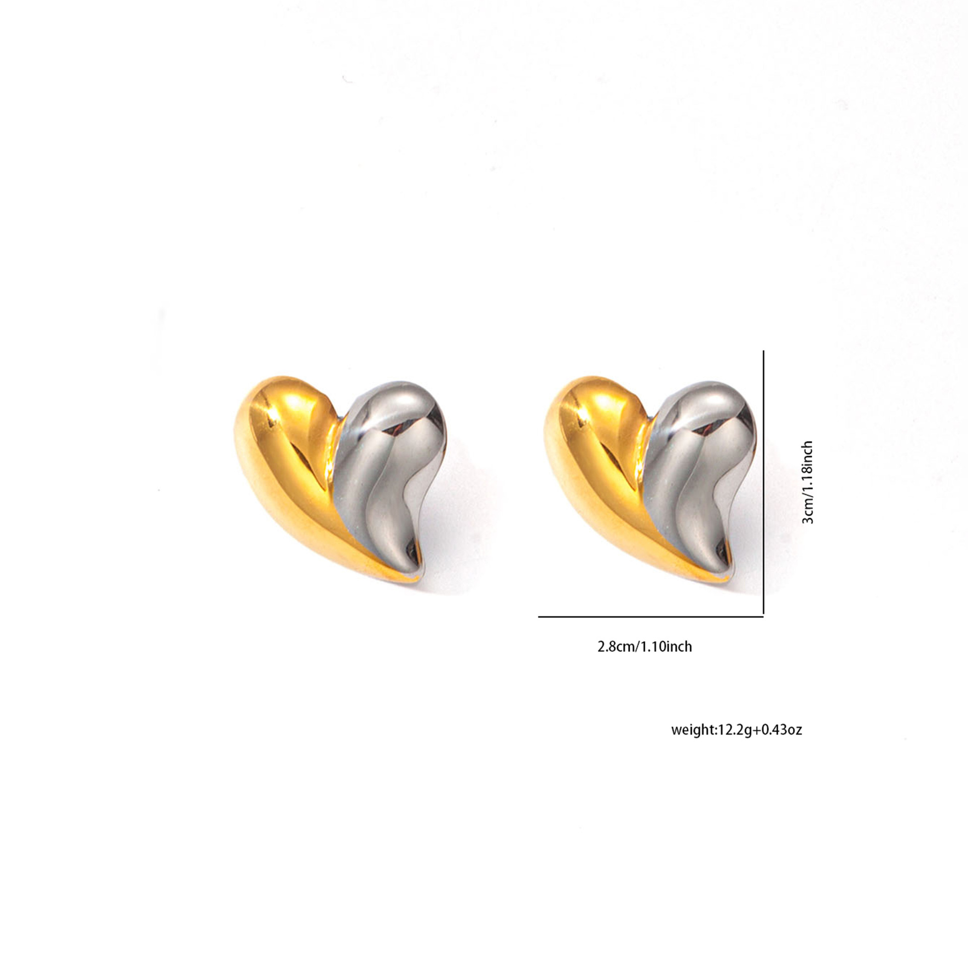 17g Weight 0.03µm Gold Plating Thickness Electroplated Gold Plating Process Golden Plated Plating Material Jewelry Set Classification cable chain Chain Type 1 Piece Quantity Daily Occasion 201 Stainless Steel Material Heart Shape Pattern Women's Gender Simple Style Style Plating Craft Wholesale Jewelry Simple Style Heart Shape Titanium Steel Jewelry Set 9