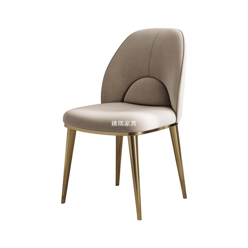Silla de comedor de cuero ligera y de lujo para el hogar, respaldo moderno y cómodo, restaurante de hotel, mesa de comedor de cuero minimalista.