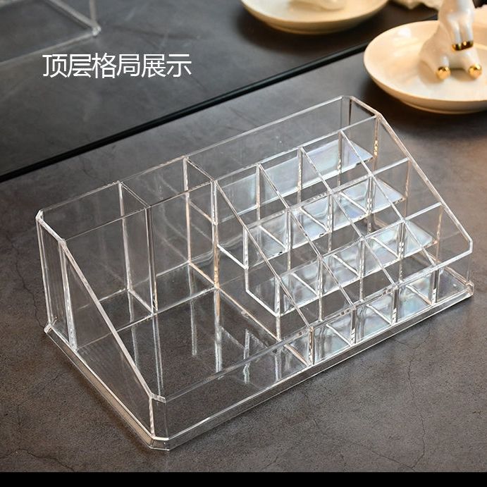 Caja de almacenamiento de joyas de acrílico transparente con acabado de terciopelo, para pendientes, aretes, pulseras, caja de joyería, caja de almacenamiento de cosméticos de lujo ligero.