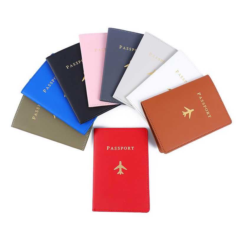 pu leather passport protective case multi-functional identification case luggage tag boarding pass storage card case cross-border custom passport holder