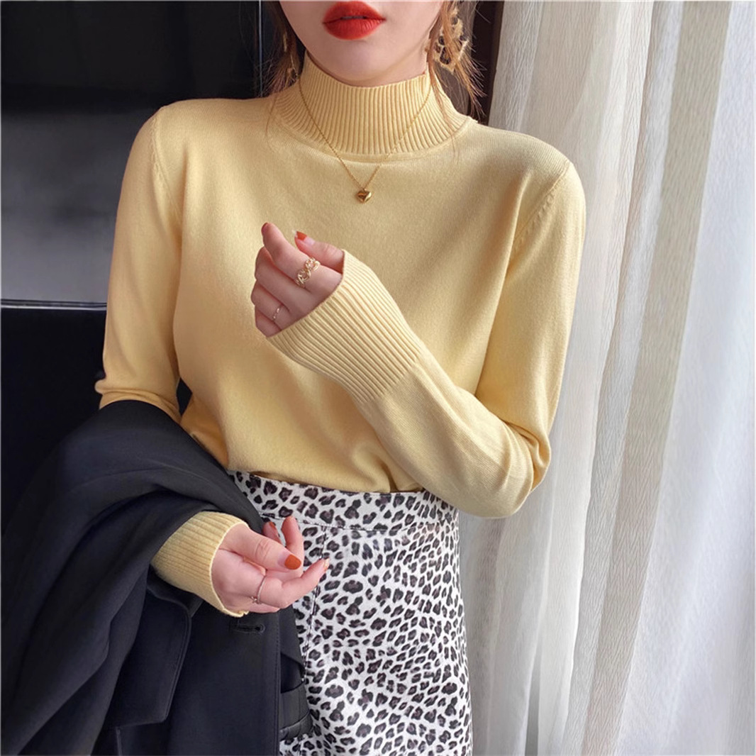 套头毛衣女秋冬宽松外穿半高领针织打底衫2025年新款内搭温柔上衣
