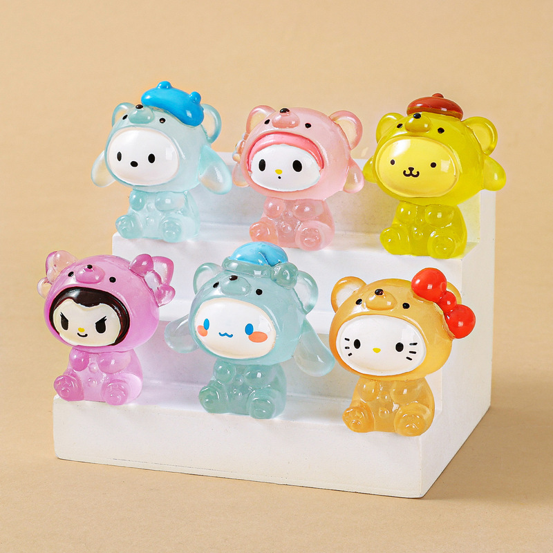 漫画発光クマサンリオかわいい人形樹脂工芸品小さな装飾品ライブブロードキャストブラインドバッグ卸売|undefined
