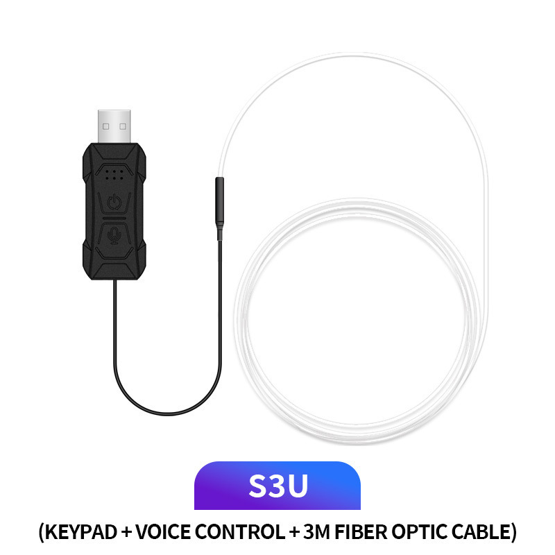 LED interior de luz fría colorida música de control de voz de automóviles luz de atmósfera sin cableado para cambiar la decoración de la atmósfera