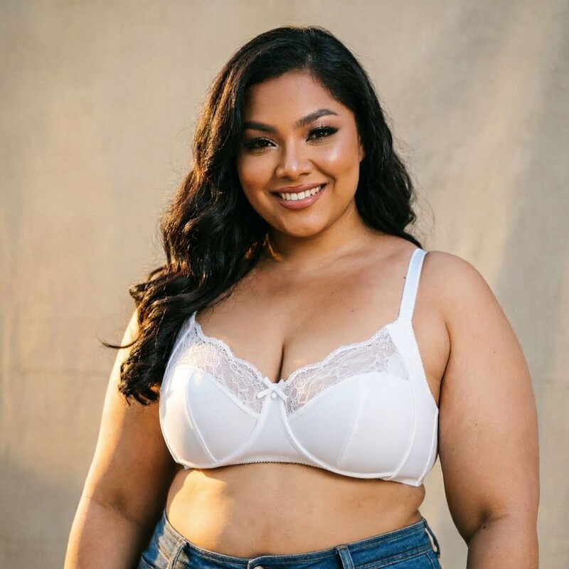 British Fine-Sized Full-Cup Plus-Size Bra Without Underwire, Lace Trim, Export Factory, Multiple Colors in Stock Efgh