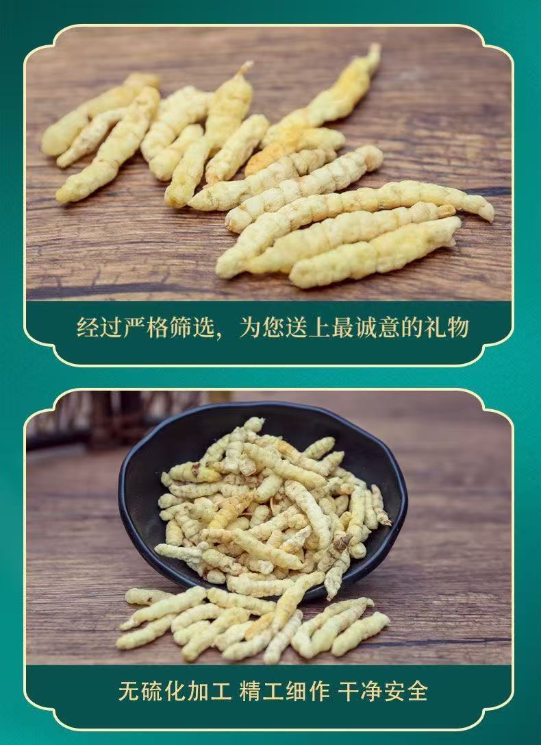 White Cordyceps Herb Cao Shi Can 300g Dried Stachys Root Slices for Herbal Soup and Tea in use